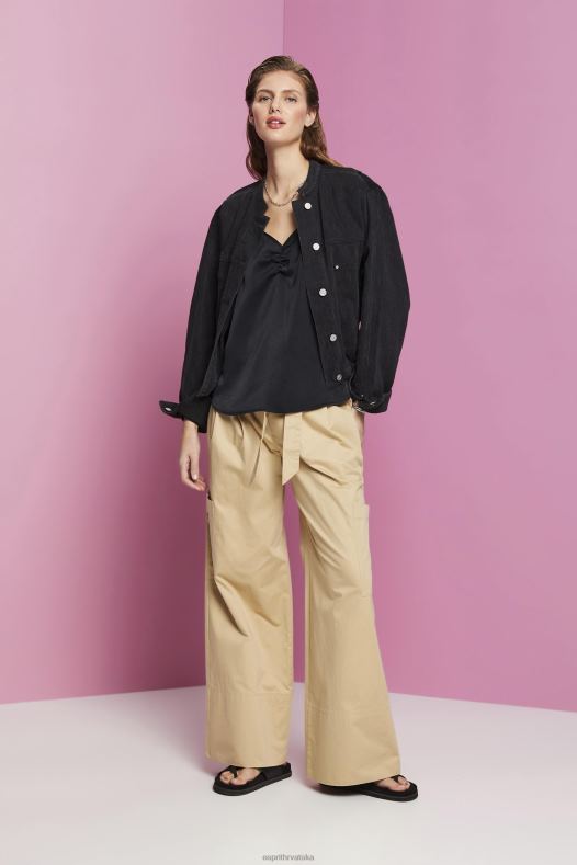 Esprit žene satenski gornji dio s naramenicama crno vrh A48RT354