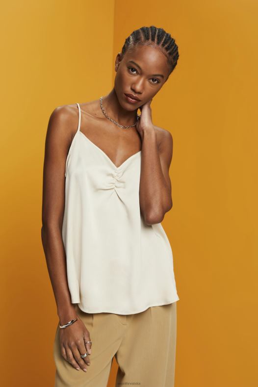 Esprit žene satenski gornji dio s naramenicama svijetlo taupe vrh A48RT355